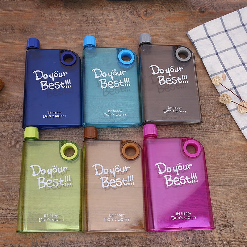 Creative Square Book Kettle Ring A5 Notebook Kettle Transparent Plastic Cup Custom Outdoor Portable Flat Water Cup - Image 3